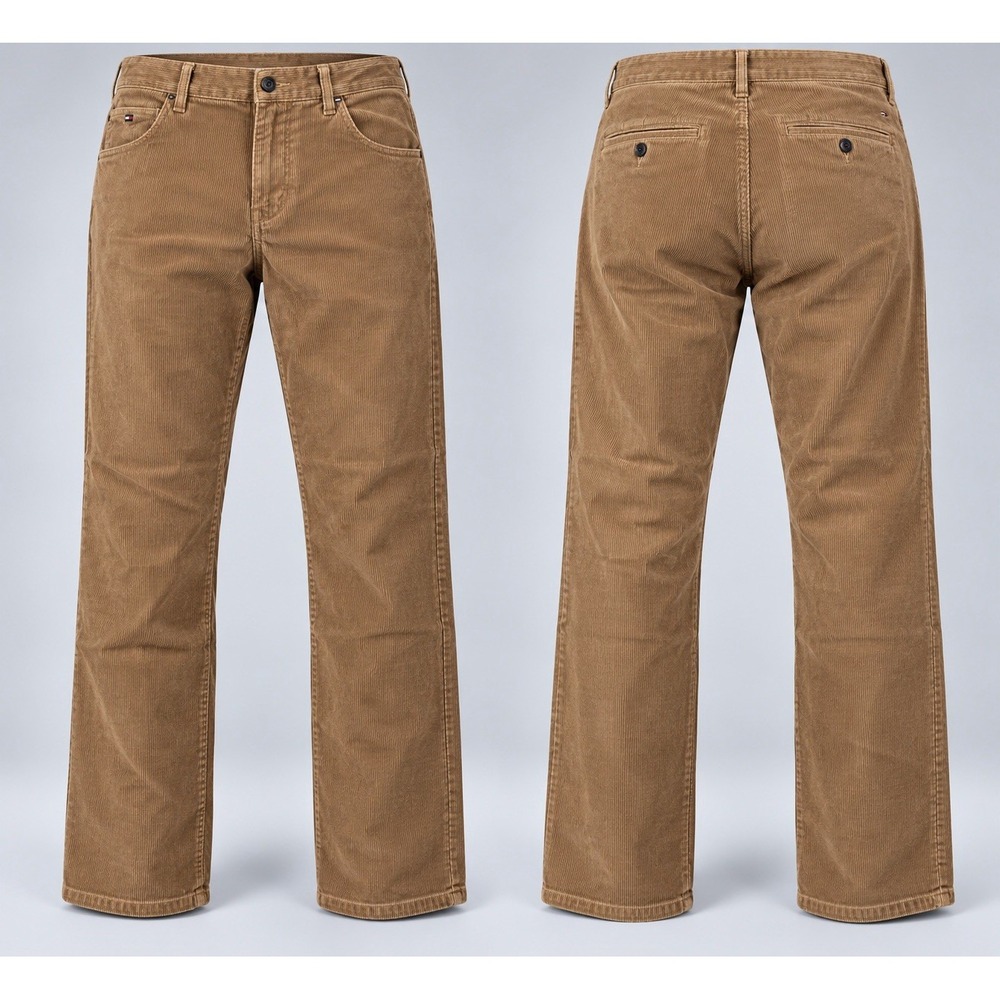 Tommy Hilfiger Corduroy Pants Mens 34x30 Khaki brown Classic Cotton Blend y2k